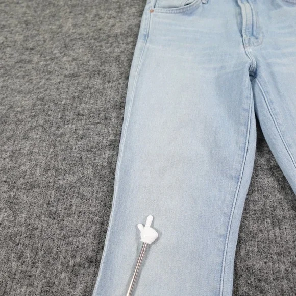 MOTHER The Insider Crop Step Fray Jeans Womens 25 Blue Denim Hold My Hand - Picture 15 of 16